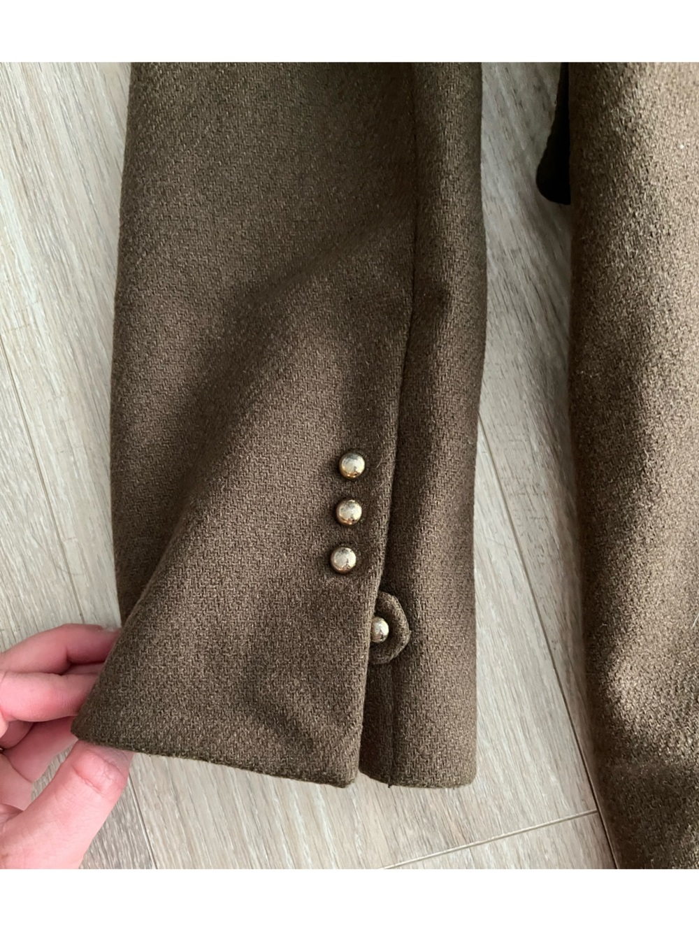 Esteban Cortazar x RTR Women’s Olive Green Wool Coat - Size 2 - Picture 8 of 8